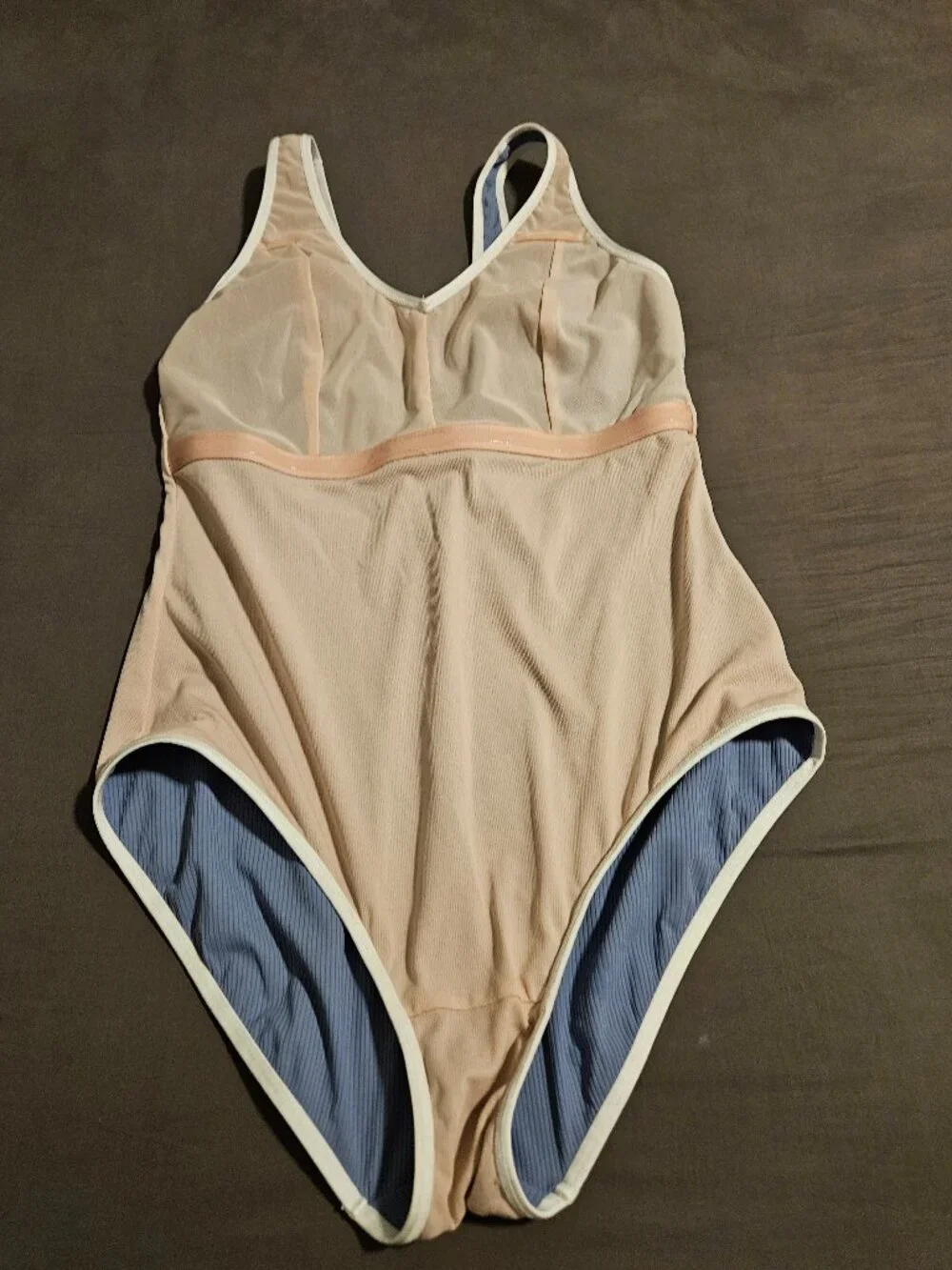 Nabaiji Aquafit One Piece Swimsuit Blue Ribbed XL